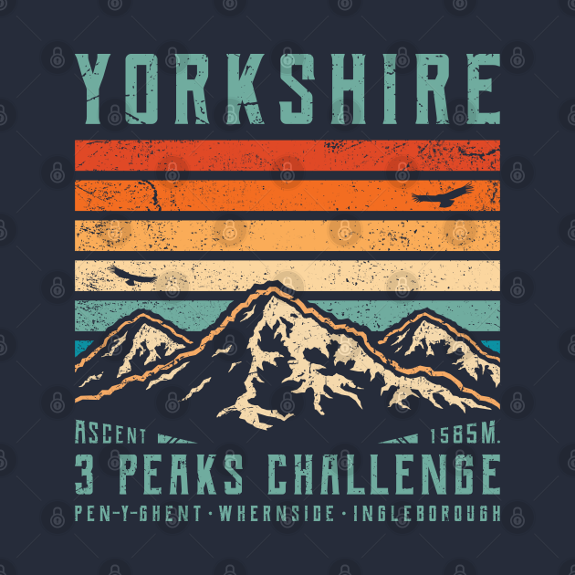Yorkshire Three Peaks Challenge Yorkshire 3 Peaks TShirt TeePublic