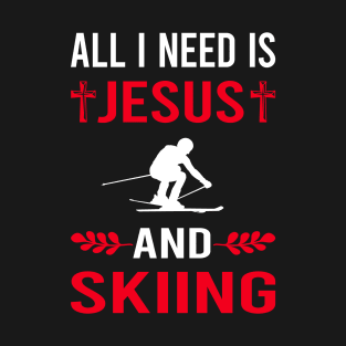 I Need Jesus And Skiing Ski Skier T-Shirt