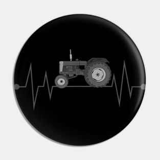 Farm Tractor Heartbeat Funny Best Farmers Pin