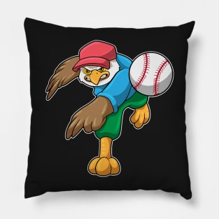 Hawk at Baseball with Baseball bat Pillow