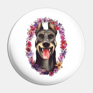 Doberman Portrait Pin