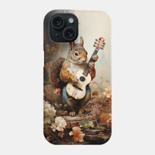 Cottagecore Floral Squirrel Playing Banjo Aesthetic Lover Phone Case