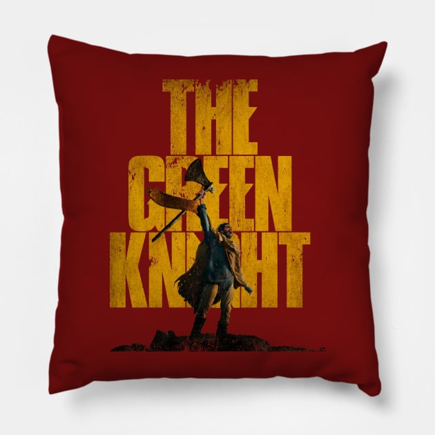 Green Knight Vintage Pillow by shogunfauzi