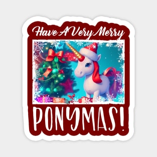 Merry Ponymas, Cute Animal Lover Christmas Pony Magnet