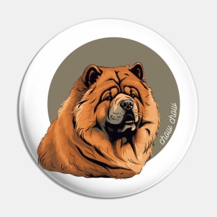 Chow Chow Dog Breed Cursive Graphic Pin