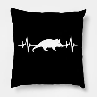 Opossum heartbeat EKG design animal gang owners Pillow