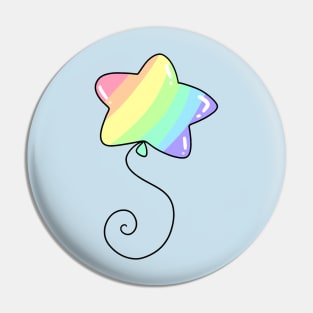 Rainbow Pastel Star Balloon Pin