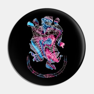 Hanuman Spiritual Sak Yant Colorful Abstract Design Pin