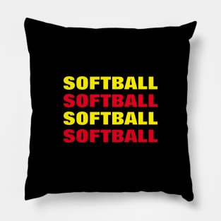 Softball - Repeated Text Pillow