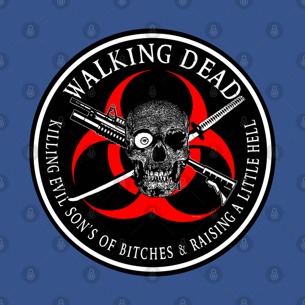 Discover Biohazard Walking Dead Ring Patch outlined 2 - End - T-Shirt