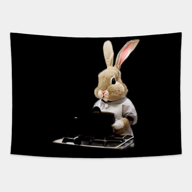 Rabbit Cooking In Kitchen Tapestry by jerranne