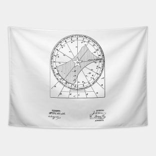 Star Time Chart Vintage Patent Drawing Tapestry