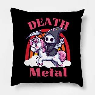 Death Metal - Cute Evil Reaper And Unicorn Pillow