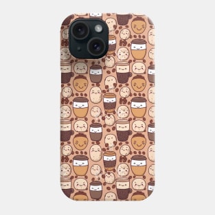 Aesthetic coffee and doughnuts pattern Phone Case