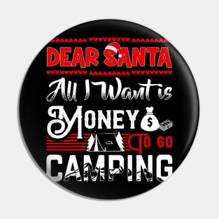 Camping Santa Christmas Pin