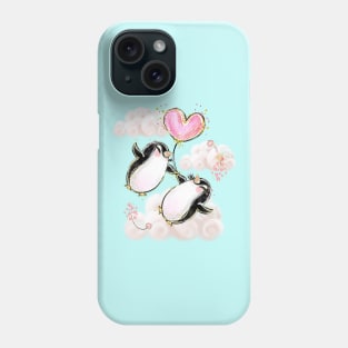 Cute penguins couple Phone Case