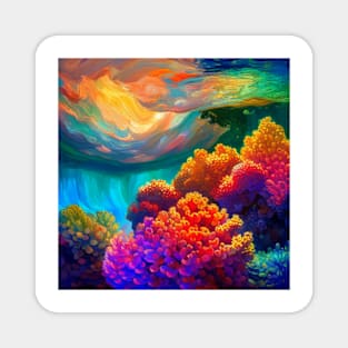 Colorful Coral Under the Sea Magnet