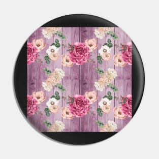 Carnations and Peonies on Purple Wood Background Pin