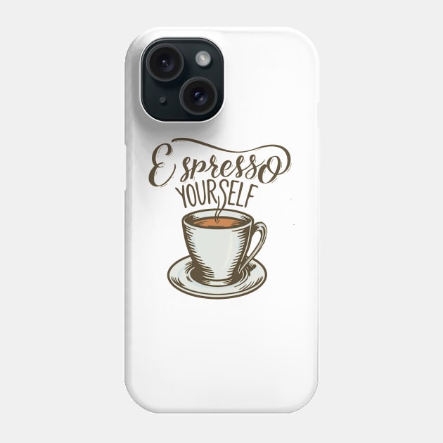 Espresso Yourself Vintage Phone Case by Illustradise