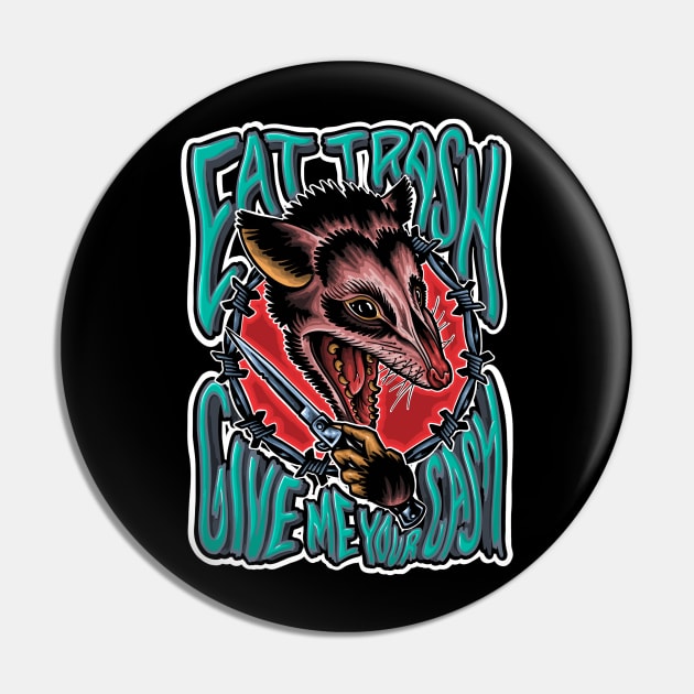 Possum Eat trash Pin by Social Terror