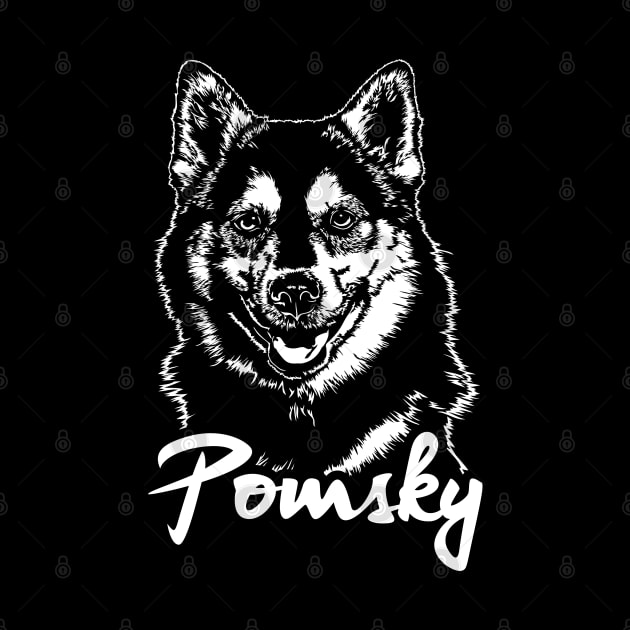 Funny Proud Pomsky dog portrait gift by wilsigns