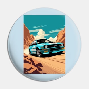 Rally Car Racing Blue Pin