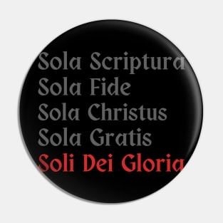 Five Solas in dark gray text Pin