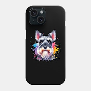 Bright Watercolor Miniature Schnauzer Phone Case