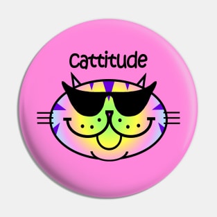 Cattitude 2 - Rainbow Stripe Pin