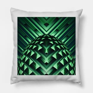 fabulous futuristic geometric green egg Pillow