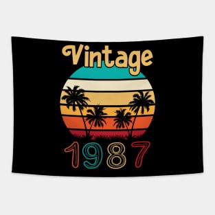 Summer Vintage 1987 Happy Birthday 33 Years Old To Me You Papa Nana Dad Mom Husband Wife Tapestry