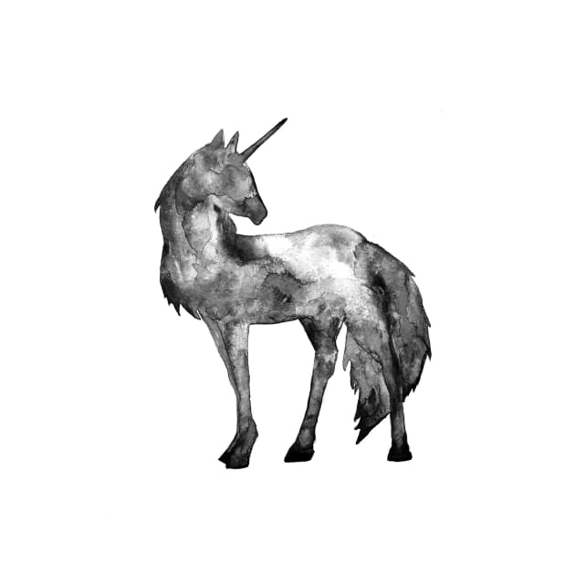 Unicorn, black and white by Luba_Ost