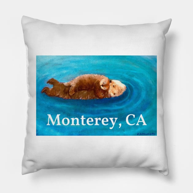 Sea Otter, Monterey Pillow by EdiMatsumoto