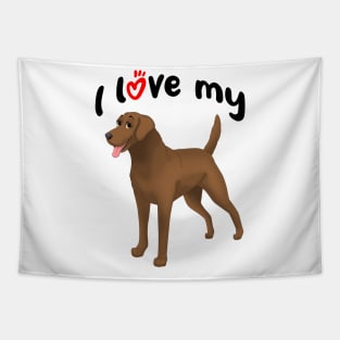 I Love My Chesapeake Bay Retriever Dog Tapestry