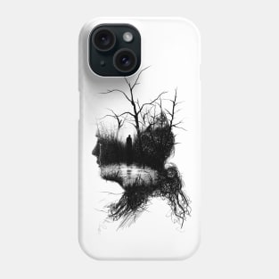 Sad Woman Hand Drawn illustration.Crying Girl Draw.Love story.Digital painting. Phone Case