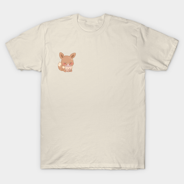 Cute Normal Fox with Milk Tea Boba - Bubble Tea - T-Shirt