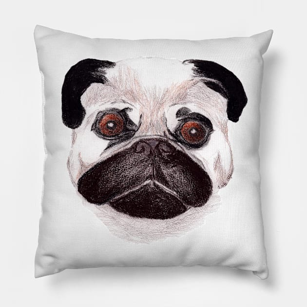 Pug dog Pillow by Art is Sandy