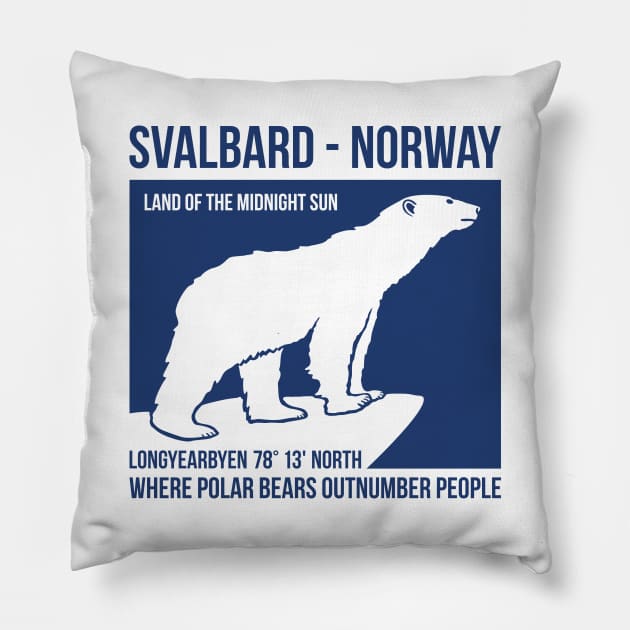 Svalbard Norway - Polar Bears Pillow by IncognitoMode