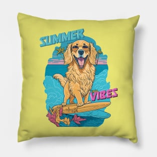 Summer Vibes - Golden Retriever Pillow