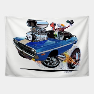 Vince Crain High Octane 1970 Challenger Blue White Tapestry