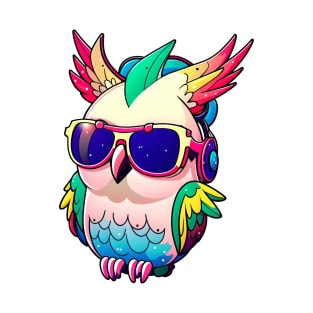 Kawaii cute happy cockatoo wearing sunglasses T-Shirt