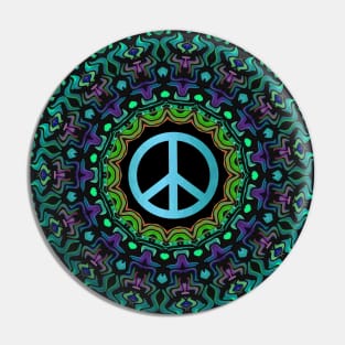 KALIEDOSCOPE Peace Sign Blue - Peace Activist Art Pin