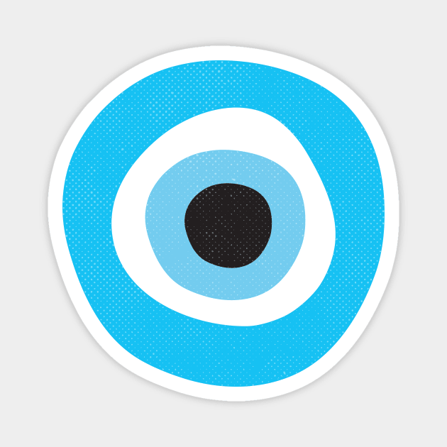 Evil Eye Symbol Light Blue Cyan Magnet by Inogitna Designs