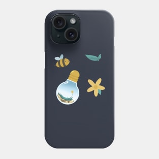 Cute Bee Lightbulb Terrarium Phone Case