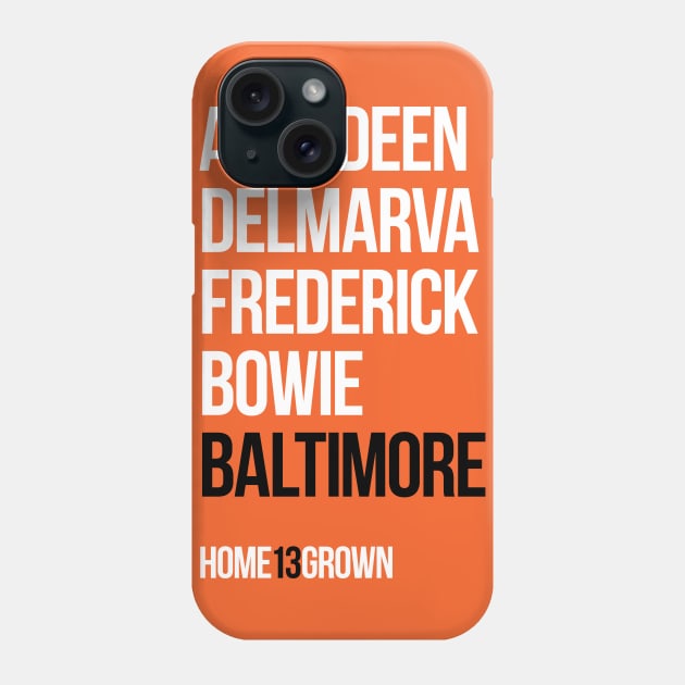 "Homegrown Series" Baltimore: M&M (Orange) Phone Case by alanduda