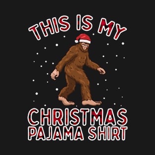 This Is My Bigfoot Christmas Pajamas Shirt - Santa Hat Gifts T-Shirt