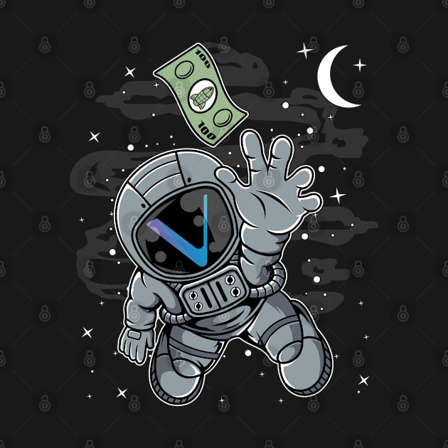 Astronaut Reaching Vechain VET Coin To The Moon Crypto Token Cryptocurrency Blockchain Wallet Birthday Gift For Men Women Kids by Thingking About