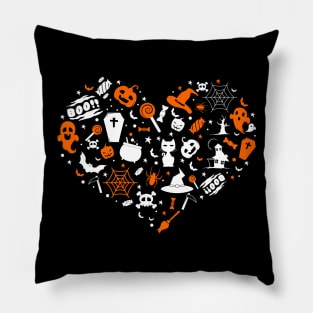 Love Halloween Heart Pillow