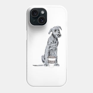 Irish Wolfhound With Coffee Cup Phone Case