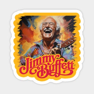 Jimmy Buffet Guitar art Vintage Magnet